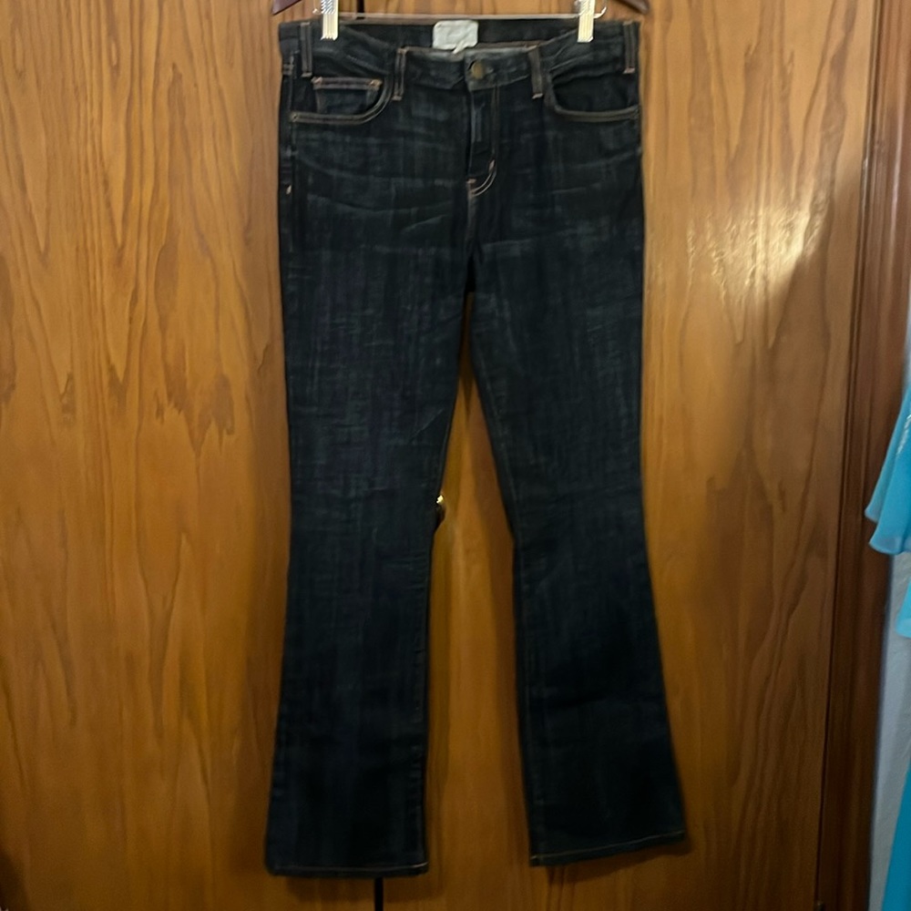 Current/Elliott Dark Denim Flare Jeans